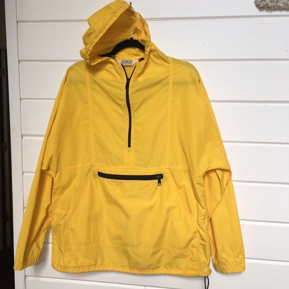 L.L. Bean Jackets & Blazers - Vintage LL Bean Yellow Anorak Raincoat Sz Large